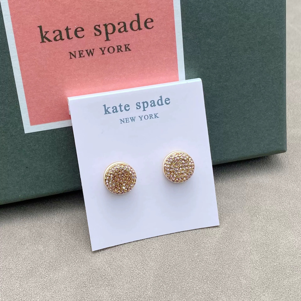 kate spade Full Diamond Enamel Bun Stud Earrings
